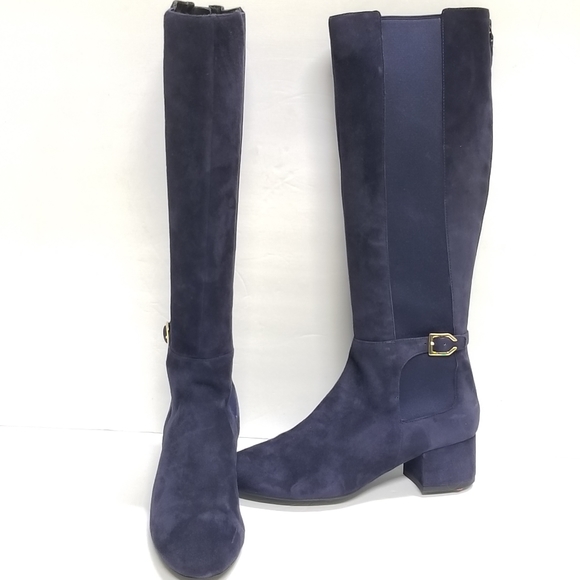 Cole Haan Grandos Avani Stretch Boot Marine Blue Suede - Picture 7 of 16